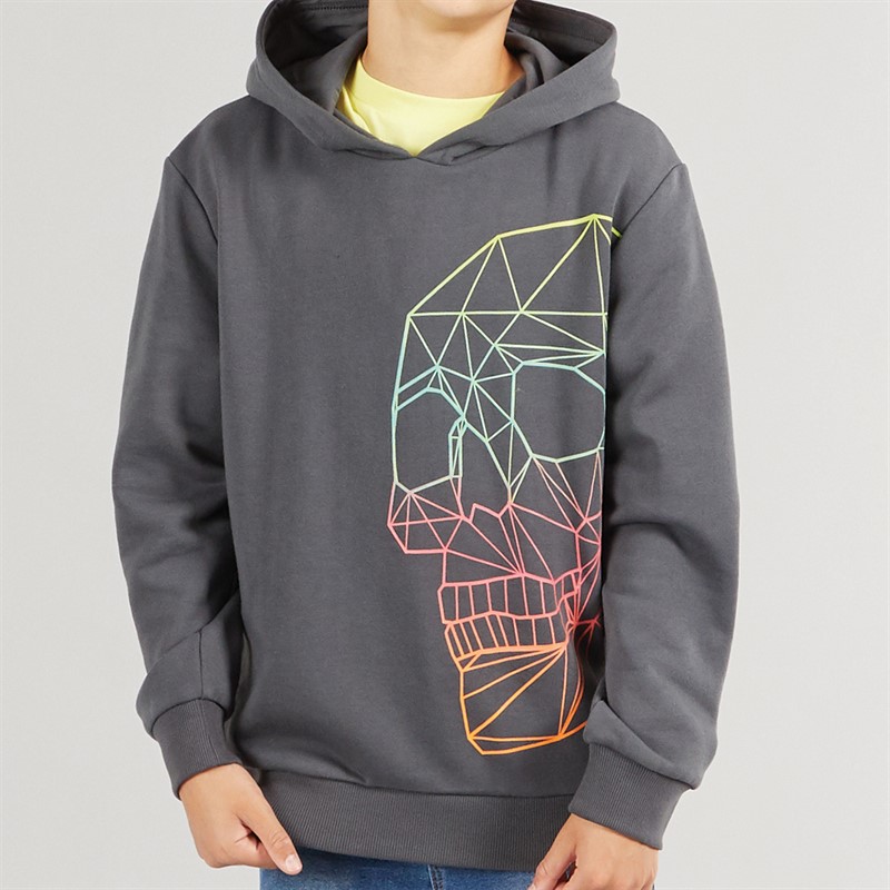 Kangaroo Poo Boys Skull Hoodie Grey
