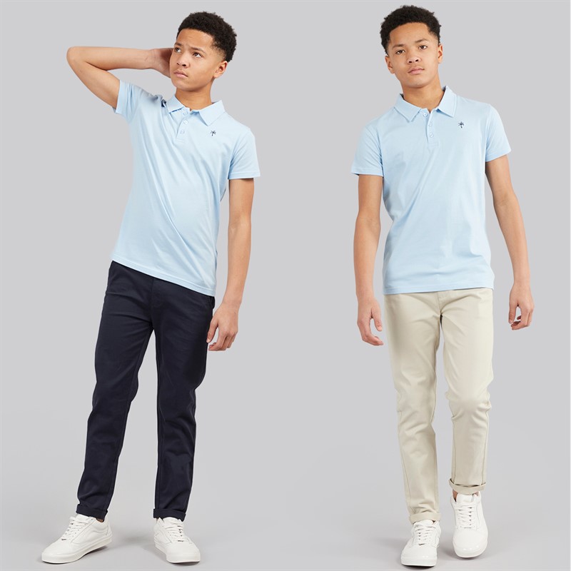 Kangaroo Poo Boys Two Pack Chino Trousers Navy/Stone