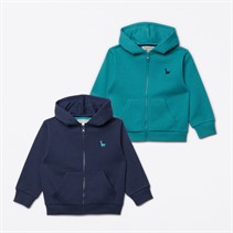 Kangaroo Poo Infant Boys Two Pack Zip-Through Hoodies Navy/Blue