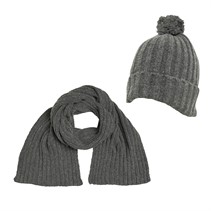 Kangaroo Poo Mens Hat And Scarf Set Charcoal Marl