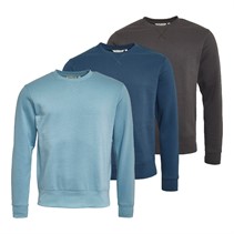 Kangaroo Poo Mens Three Pack Fleece Sweatshirts Denim Blue/Magnet/Sky Blue