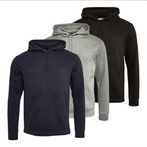 Kangaroo Poo Mens Three Pack Fleece Hoodies Black/Navy/Grey Marl