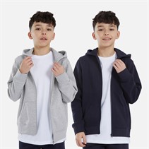 Kangaroo Poo Boys Two Pack Zip Through Hoodies Navy/Grey Marl