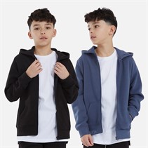 Kangaroo Poo Boys Two Pack Zip Through Hoodies Black/Vintage Indigo