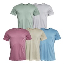 Kangaroo Poo Mens Five Pack T-Shirts Mauve/Baby Blue/Ecru/Sage/White