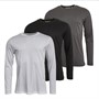 Kangaroo Poo Mens Three Pack Long Sleeve T-Shirts Black/White/Charcoal