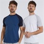 Kangaroo Poo Mens Two Pack Raglan T-Shirts Navy/Denim Blue/Grey Marl/White