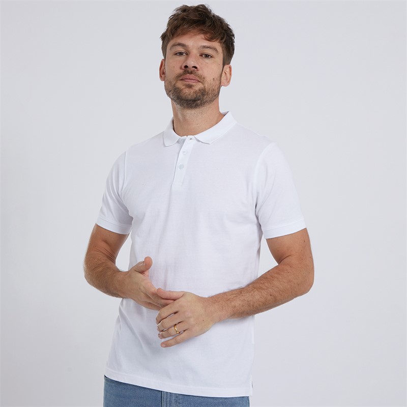 Kangaroo Poo Mens Three Pack Jersey Polo Shirts White/Navy/Corn Flower Blue