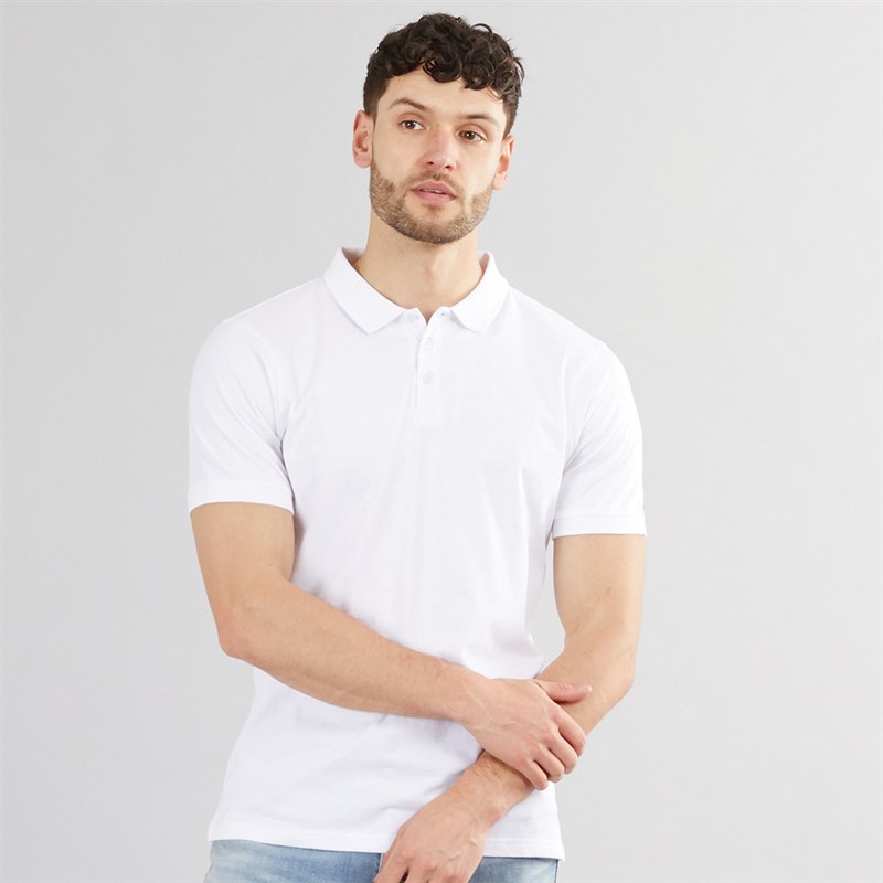 Kangaroo Poo Mens Three Pack Jersey Polo Shirts White