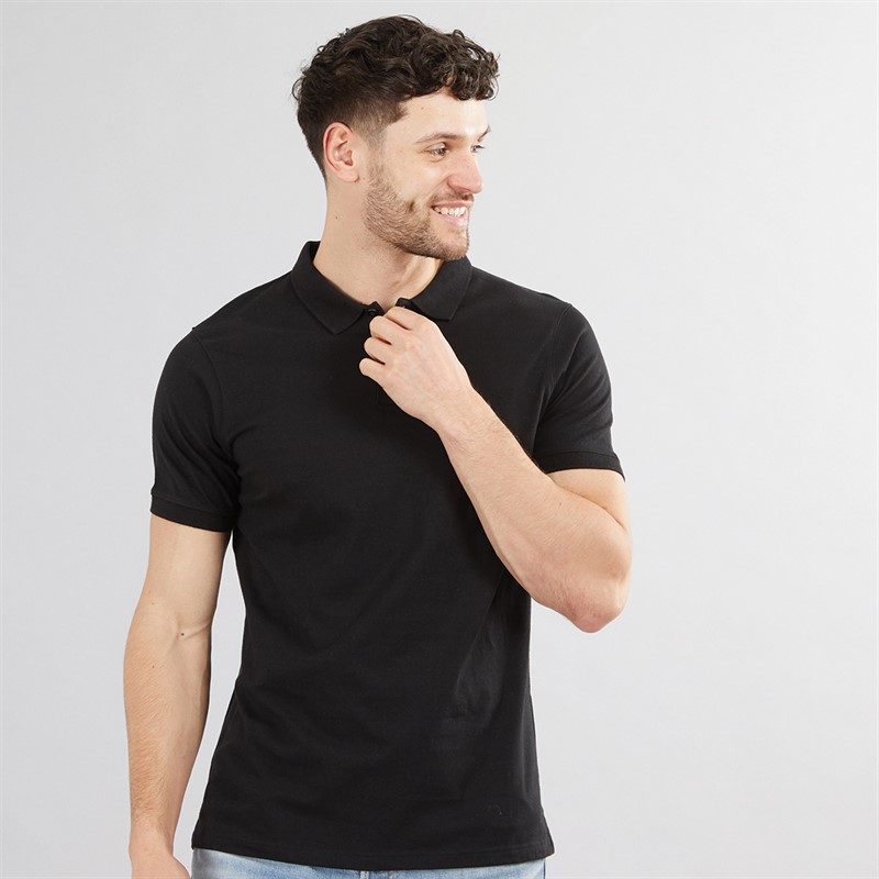 Kangaroo Poo Mens Three Pack Jersey Polo Shirts Black