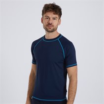 Kangaroo Poo Mens Rash Vest Navy/Aqua Contrast