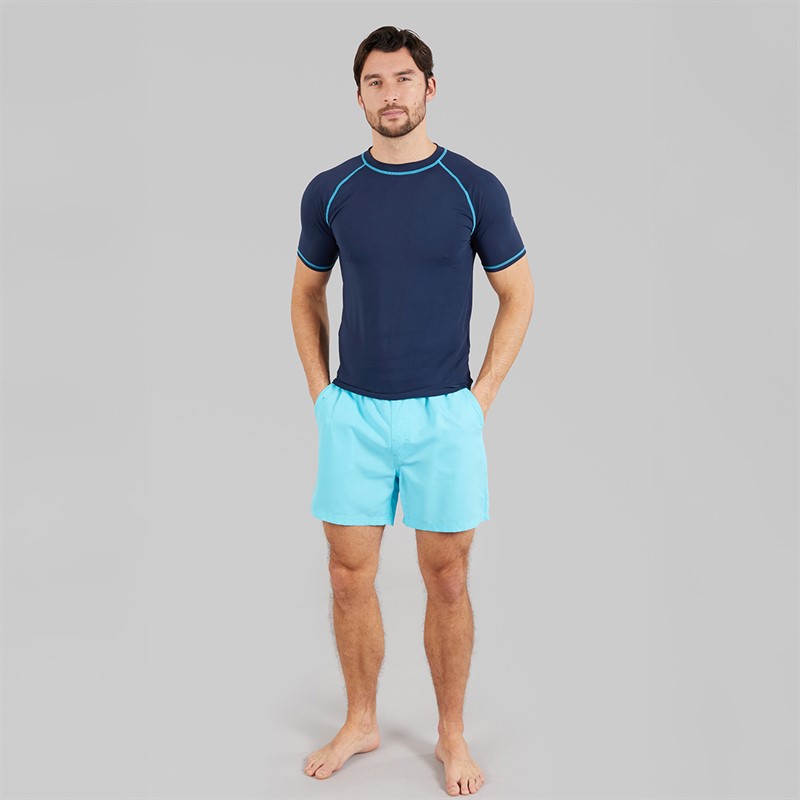 Kangaroo Poo Mens Rash Vest Navy/Aqua Contrast