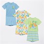 Kangaroo Poo Boys Dinosaur Three Pack T-Shirt And Shorts Sets Multi