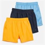 Kangaroo Poo Boys Three Pack Swim Shorts Navy/Aqua/Orange
