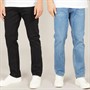 Kangaroo Poo Mens Two Pack Straight Fit Denim Jeans Black/Stone Wash