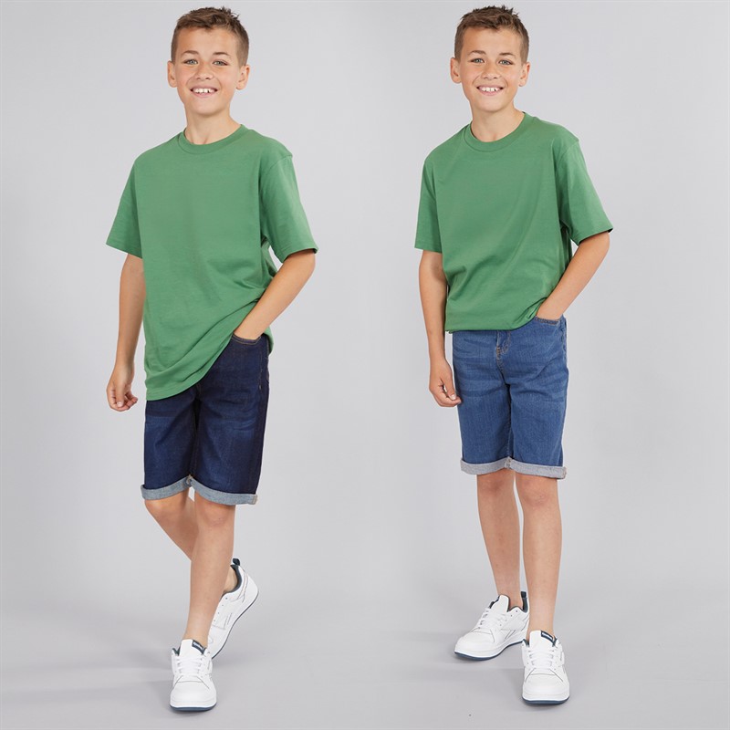 Boys Two Pack Denim Shorts Dark Wash/Mid Wash - Size 11/12Y