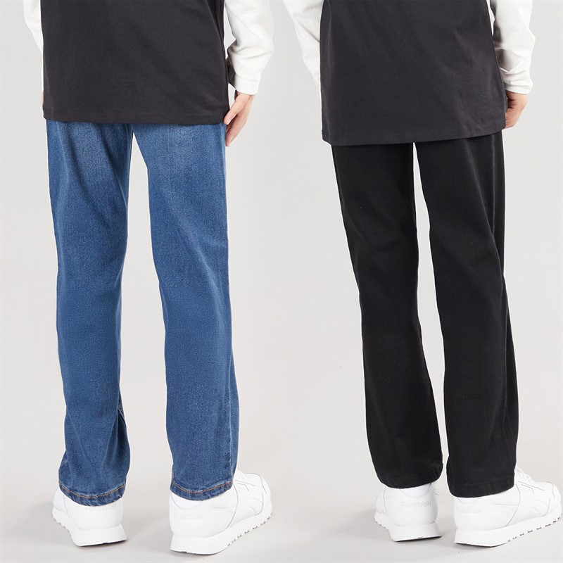 Kangaroo Poo Boys Two Pack Straight Fit Jeans Mid Wash/Black