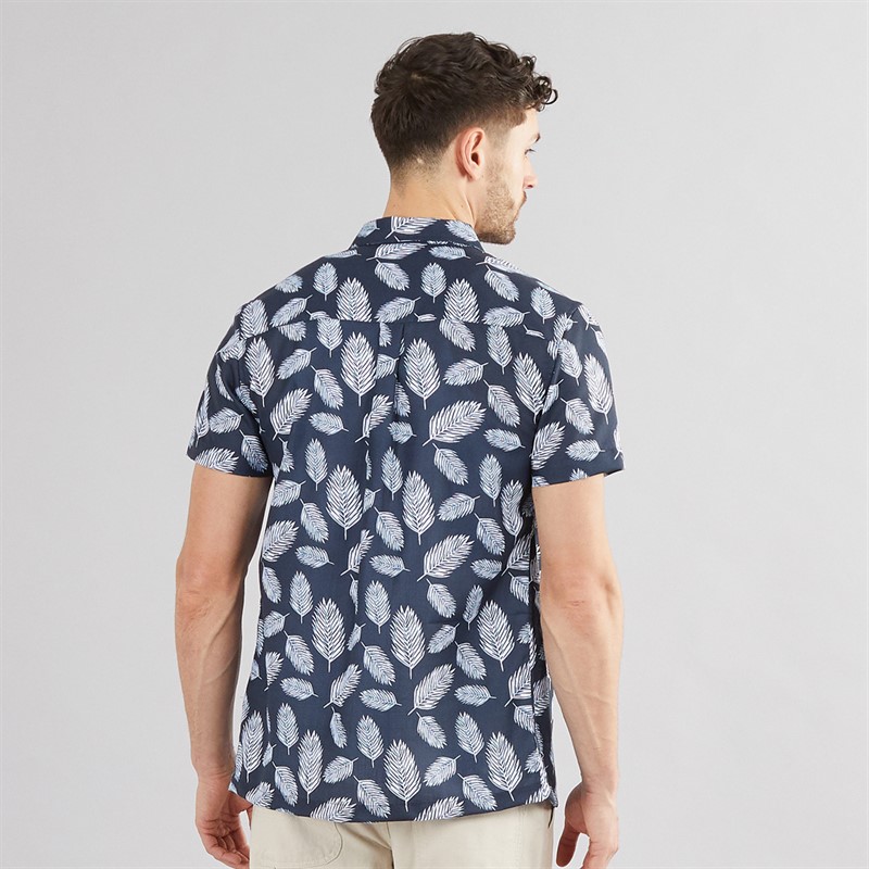 Kangaroo Poo Mens Leaf Shirt Navy