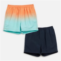 Kangaroo Poo Boys Ombre Two Pack Swim Shorts Aqua Ombre/Navy