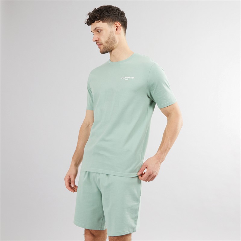 Kangaroo Poo Mens T-Shirt And Shorts Set Sage