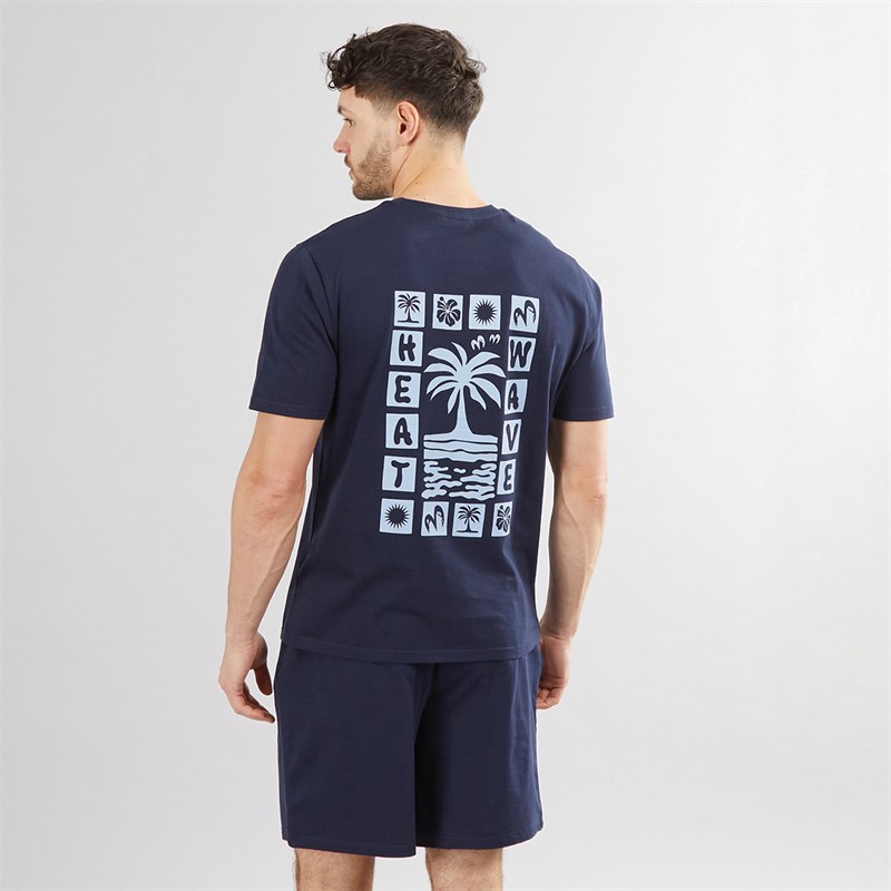 Mens T-Shirt And Shorts Set Navy - Size M