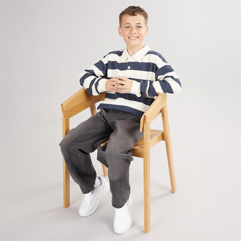 Kangaroo Poo Boys Rugby Shirt Navy/Winter White