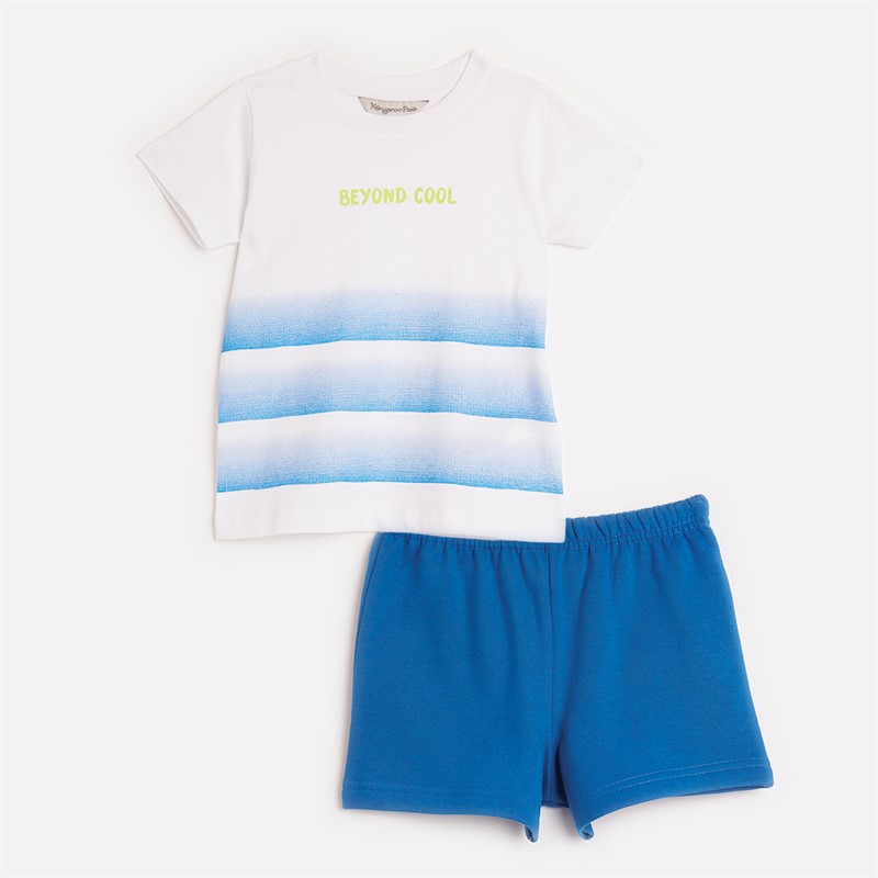 Kangaroo Poo Boys Tie Dye T-Shirt And Shorts Set Blue/White