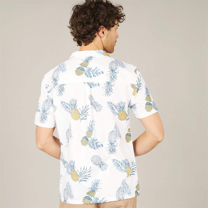 Kangaroo Poo Mens Pineapple Shirt Winter White