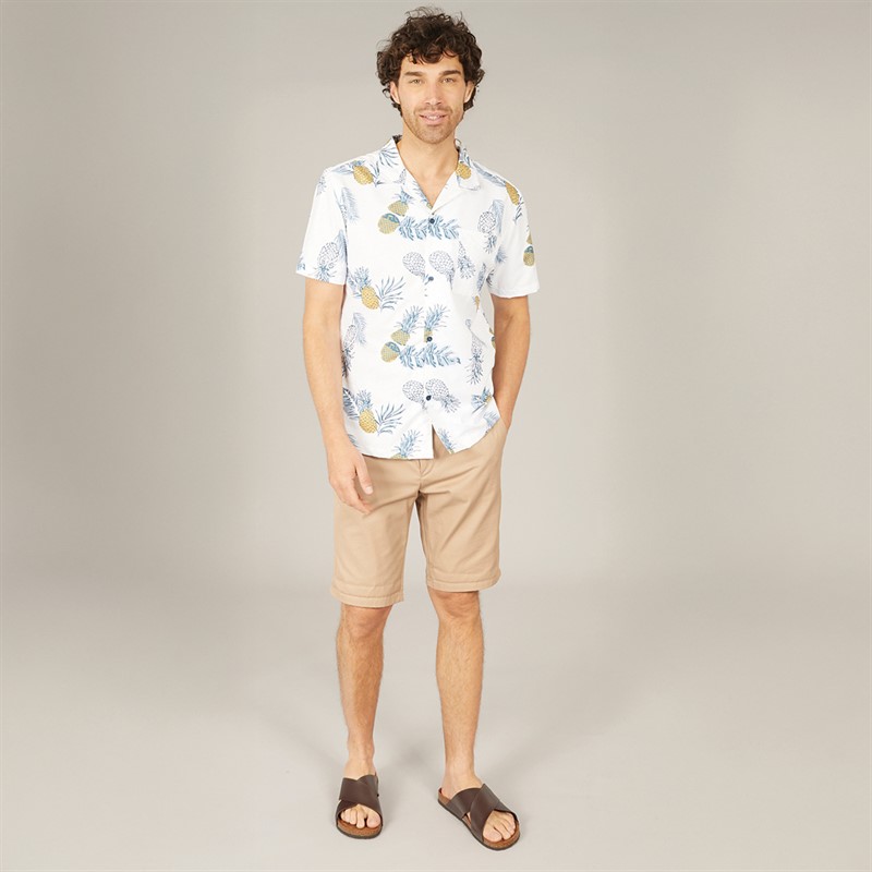 Kangaroo Poo Mens Pineapple Shirt Winter White