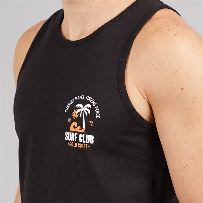 Kangaroo Poo Mens Printed Muscle Back Vest Black/White