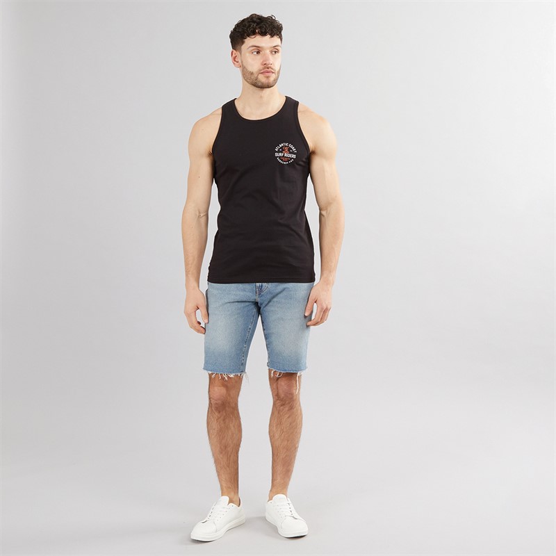 Kangaroo Poo Mens Printed Muscle Back Vest Black/White
