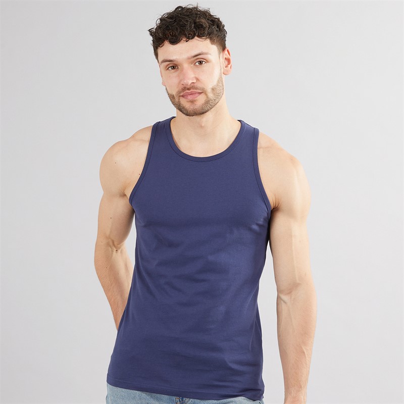 Mens Muscle Back Vest Navy - Size XXL