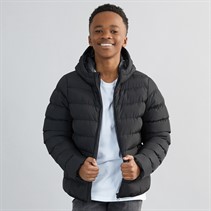 Kangaroo Poo Boys Hooded Puffer Jacket Black