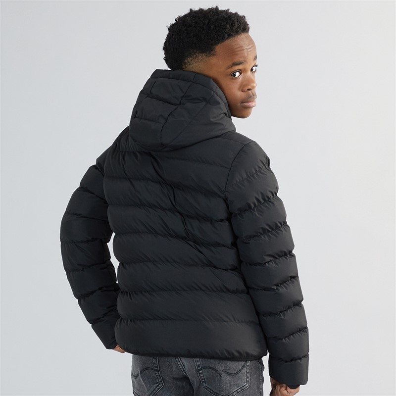 Kangaroo Poo Boys Hooded Puffer Jacket Black