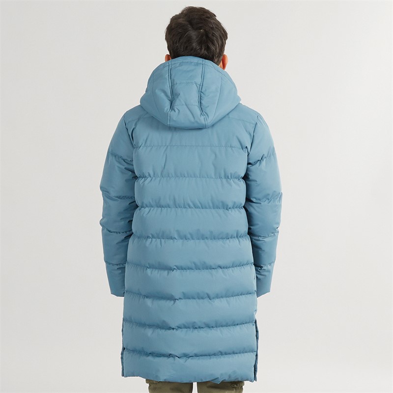 Kangaroo Poo Boys Longline Hooded Puffer Jacket Dark Teal