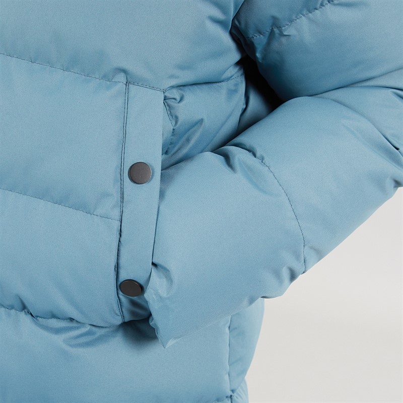 Kangaroo Poo Boys Longline Hooded Puffer Jacket Dark Teal