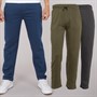 Kangaroo Poo Mens Three Pack Open Hem Joggers Denim Blue/Khaki/Magnet