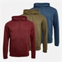 Kangaroo Poo Mens Three Pack Fleece Hoodies Burgundy/Khaki/Denim Blue