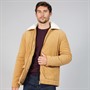 Kangaroo Poo Mens Cord Jacket With Borg Collar Dark Beige