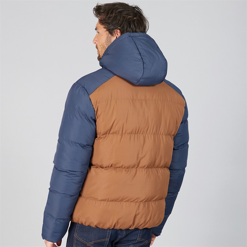 Kangaroo Poo Mens Puffer Jacket Navy/Brown