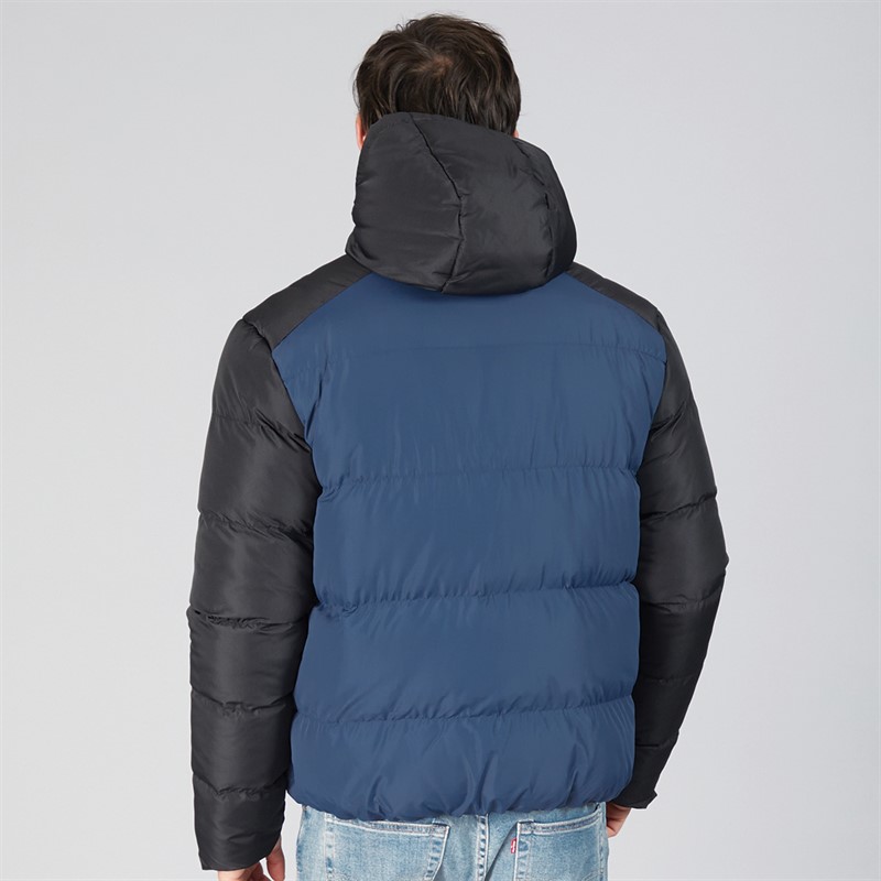Kangaroo Poo Mens Puffer Jacket Black/Mid Blue