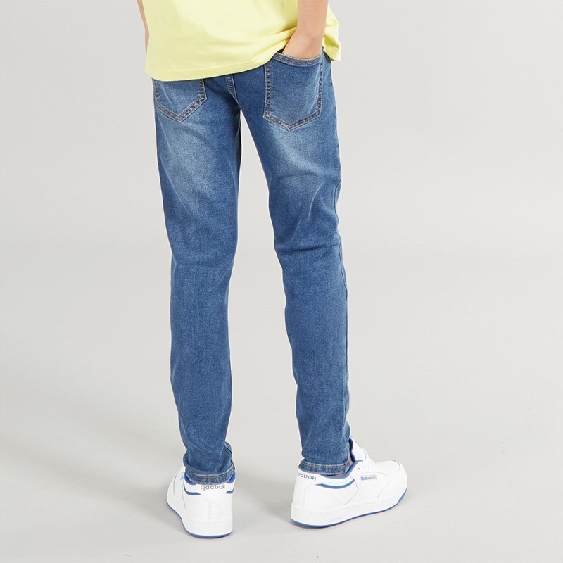 Kangaroo Poo Boys Skinny Fit Jeans Mid Wash