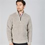 Kangaroo Poo Mens Sherpa Lined 1/4 Zip Sweater Stone