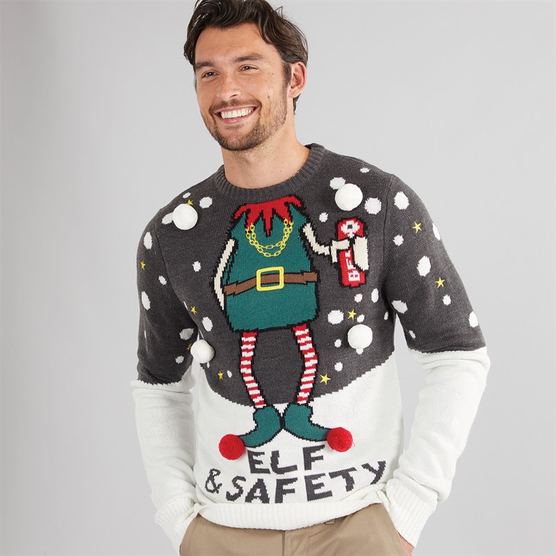 Kangaroo Poo Mens Elf Christmas Jumper Multi