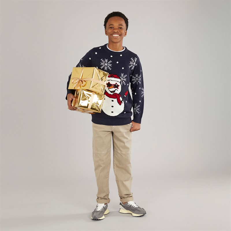 Kangaroo Poo Boys Christmas Jumper Navy
