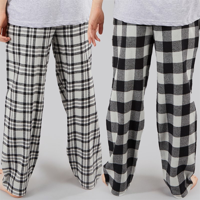 Kangaroo Poo Boys Two Pack Woven Check Pants Navy/Grey