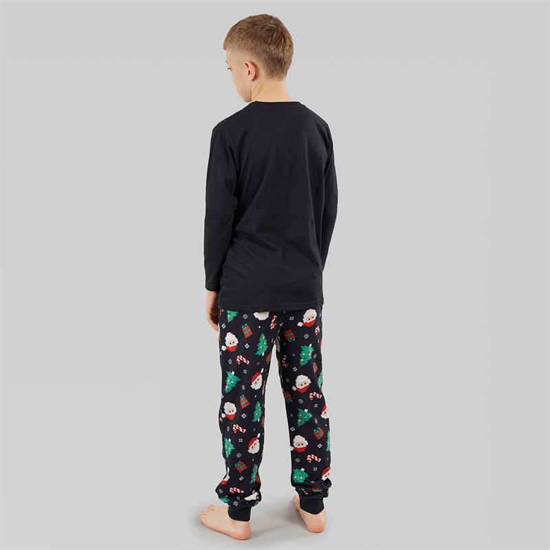 Kangaroo Poo Boys Christmas Digital Pyjama Set Black