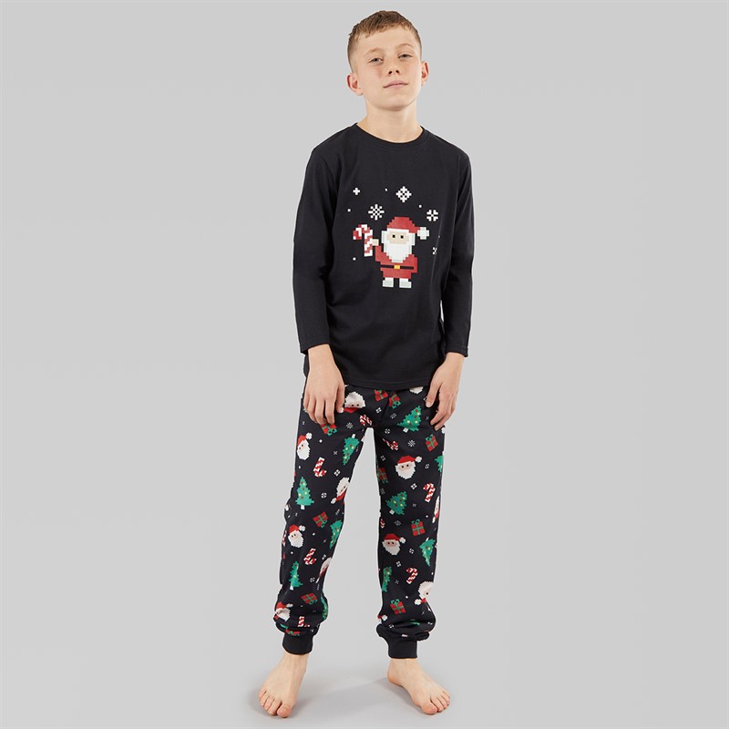 Kangaroo Poo Boys Christmas Digital Pyjama Set Black