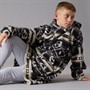 Kangaroo Poo Boys Fairisle Blanket Hoodie Black/White
