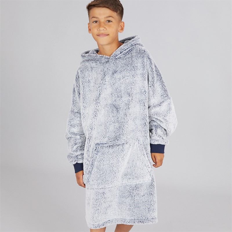 Kangaroo Poo Boys Oversized Blanket Hoodie Navy/Winter White